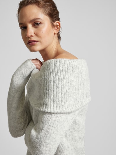 Gina Tricot Strickpullover im Off-Shoulder-Look Hellgrau 3