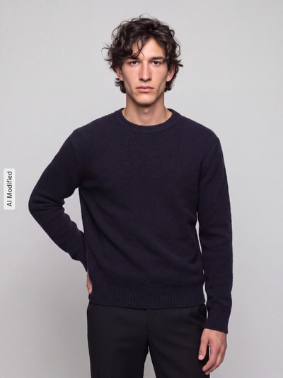 Strellson Pullover mit weicher Strukturoptik Dunkelblau 4