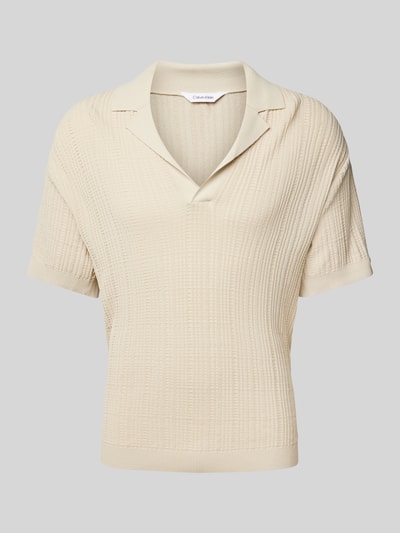 Calvin Klein Underwear Regular Fit Poloshirt mit Strukturmuster Beige 1