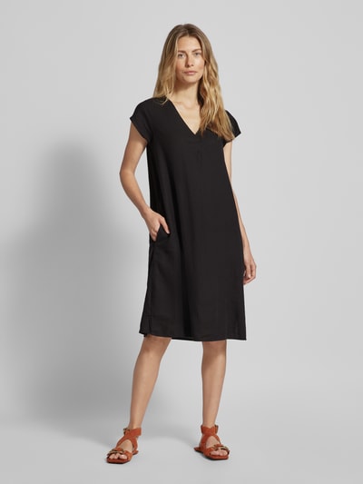 Soyaconcept Knielanges Kleid mit V-Ausschnitt Modell 'Ina' Black 1