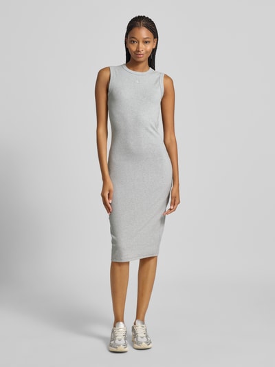 Calvin Klein Jeans Midi-jurk met logobadge Lichtgrijs gemêleerd - 4