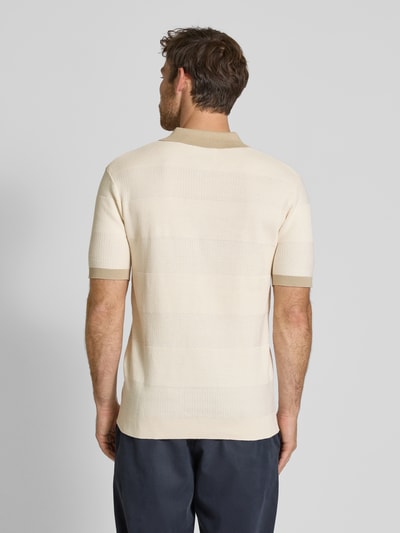 Scotch & Soda Regular fit poloshirt met structuurmotief Offwhite - 5