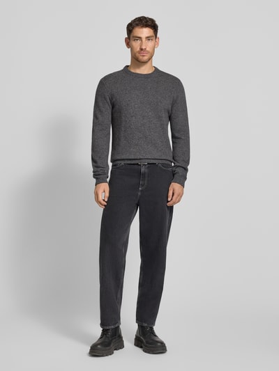 Casual Friday Strickpullover aus Woll-Mix Modell 'KARL' Mittelgrau Melange 1