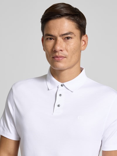 CK Calvin Klein Relaxed Fit Poloshirt mit Logo-Stitching Modell 'SUPIMA' Weiss 3