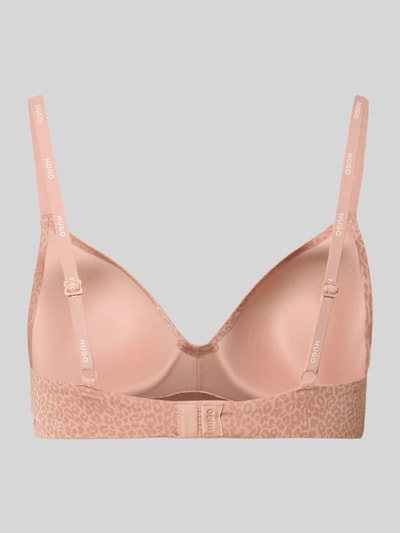 Produktfoto, BH mit Allover-Muster Modell 'SHADOW BRALETTE' im Leo-Print von HUGO für Damen in zarten Rosatönen mit leicht glänzender Textur
