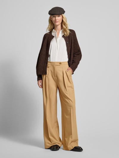 Barbour Straight Leg Stoffhose mit Bundfalten Modell 'Francis' Camel 1