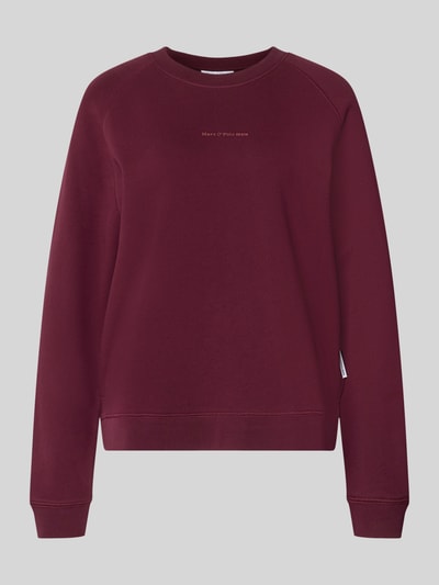 Produktfoto, Regular Fit Sweatshirt aus reiner Baumwolle von Marc O'Polo in Dunkelrot mit glatter Textur, Damen Sweatshirt von Marc O'Polo DENIM