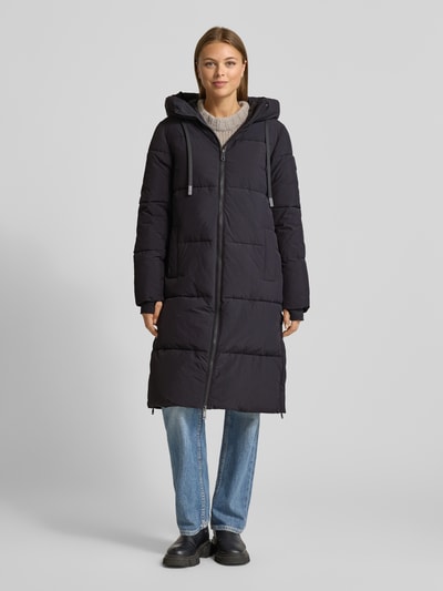 MOS MOSH Płaszcz pikowany z kapturem model ‘Ollie’ Antracytowy 4