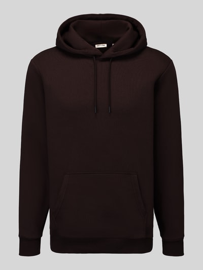 Produktfoto, donkerbruine regular fit hoodie uit katoenmix model 'CERES' van ONLY & SONS, eenvoudige kleuren en gladde textuur