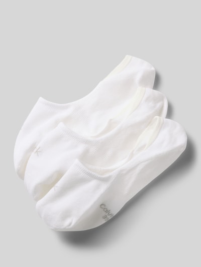 CK Calvin Klein Sokken met logostitching in een set van 3 paar, model 'Footie' Wit - 1