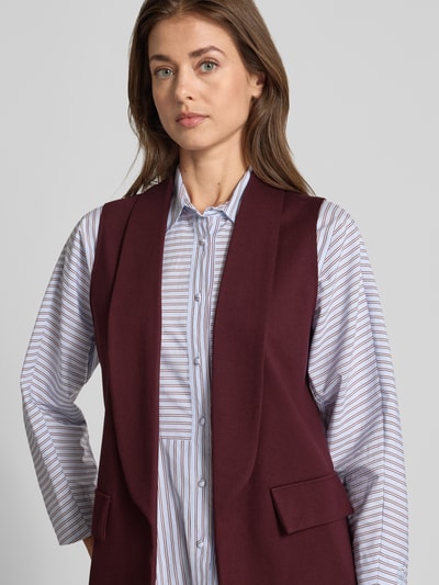 ZABAIONE Bodywarmer van viscosemix met sjaalkraag model 'Am44br' Bordeaux - 3