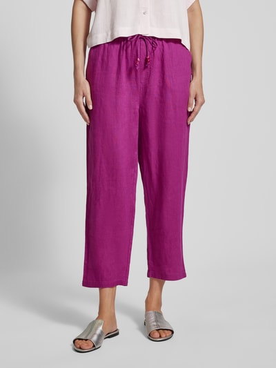 Mango Leinenhose aus reinem Leinen Pink 4