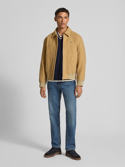 Wood Wood Gebreide pullover met ribboorden, model 'Cobek' Marineblauw - 1