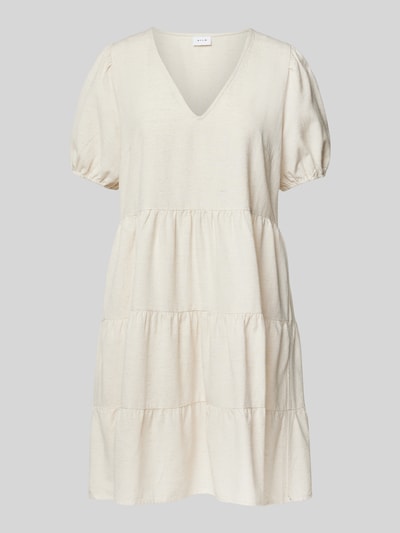 Vila Mini-jurk met volantzoom, model 'PRISILLA' Beige - 2