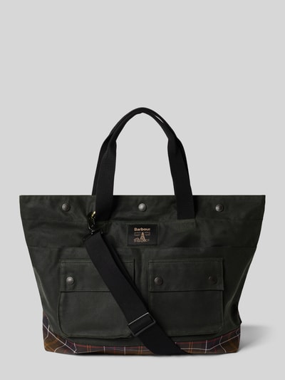 Barbour Henkeltasche mit Label-Patch Modell 'FIELD WAX' Oliv 1