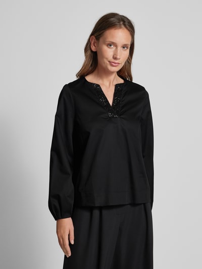 Eterna Regular Fit Bluse mit Tunikakragen Black 4