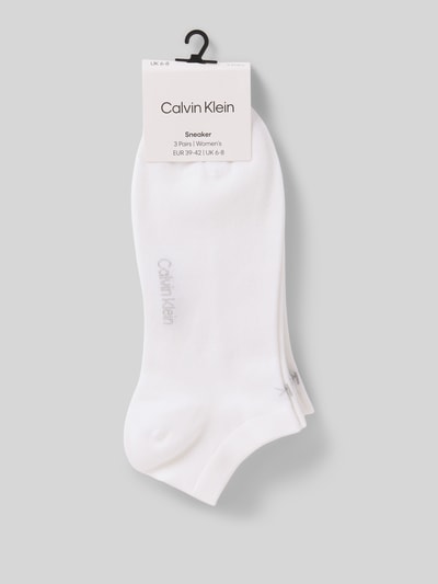 CK Calvin Klein Sneakersocken mit Label-Detail im 3er-Pack Hellgrau 3