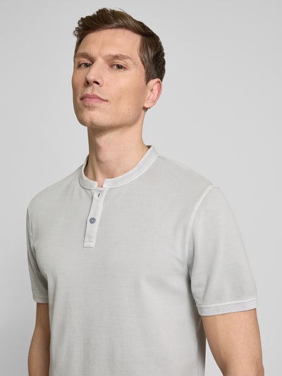 Cinque Slim Fit Poloshirt mit Rundhalsausschnitt Modell 'LANO' Silber 3