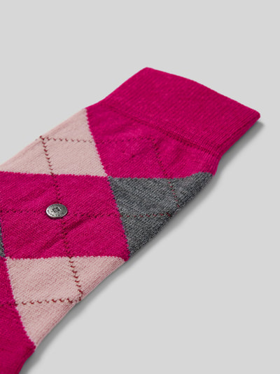 Burlington Socken mit Label-Detail Modell 'Marylebone' Pink 2