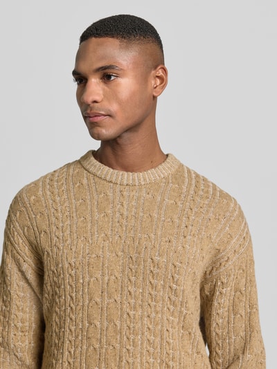 Armedangels Regular Fit Strickpullover aus Bio-Baumwoll-Woll-Mix Modell 'DAAKO' Camel 3