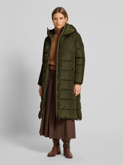 NAUTGÅRD Gewatteerde lange jas met Sorona® Aura-vulling Kaki gemêleerd - 1