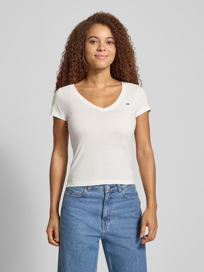 Tommy Jeans T-shirt o kroju slim fit z czystej bawełny w zestawie 2 szt. Różowy 4