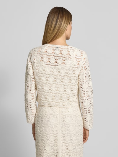 Marc Cain Blazer aus Häkelspitze mit Knopfverschluss Sand 5