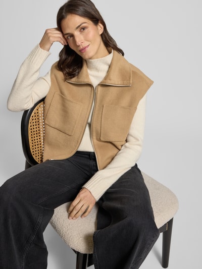 Marc O'Polo Boxy fit gilet van wolmix Beige - 3