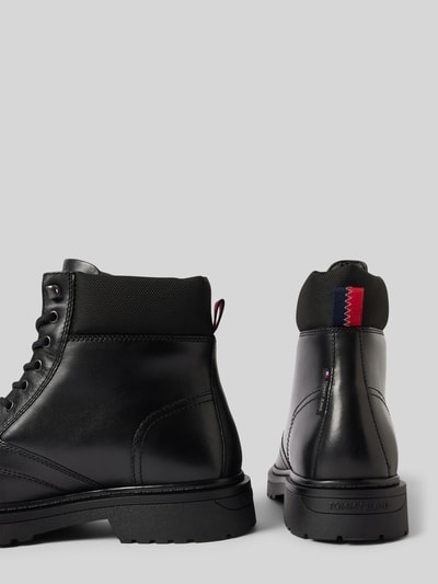 Tommy Jeans Schnürboots aus Leder mit Label-Detail Modell 'LACE UP' Black 2