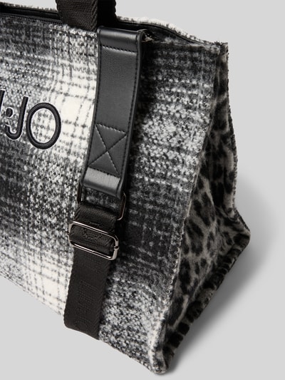 Liu Jo White Tote Bag mit Label-Stitching Dunkelgrau 3