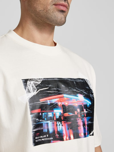 HUGO T-Shirt mit Motiv-Print Modell 'Dutire' Offwhite 3
