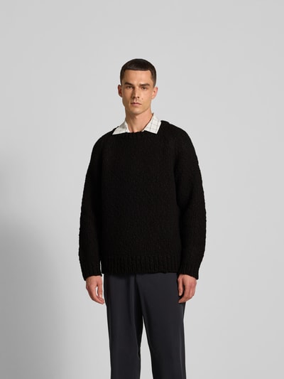 Closed Pullover in Strick-Optik BLACK 4