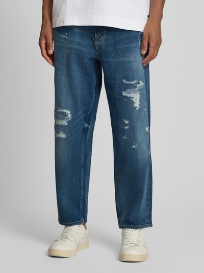 BOSS Orange Jeansy o kroju relaxed fit z mieszanka bawełny model 'ARLO_CROPPED' Ciemnoniebieski 4