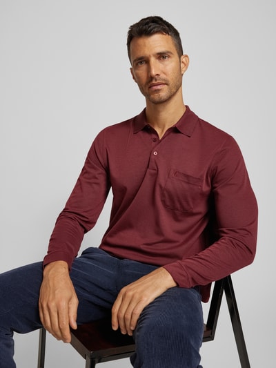 RAGMAN Regular fit poloshirt met borstzak Bordeaux - 3