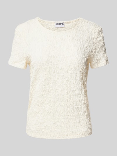 Jake*s Casual T-Shirt mit Rundhalsausschnitt Offwhite 2