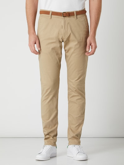 Esprit Slim fit chino met riem Beige - 4