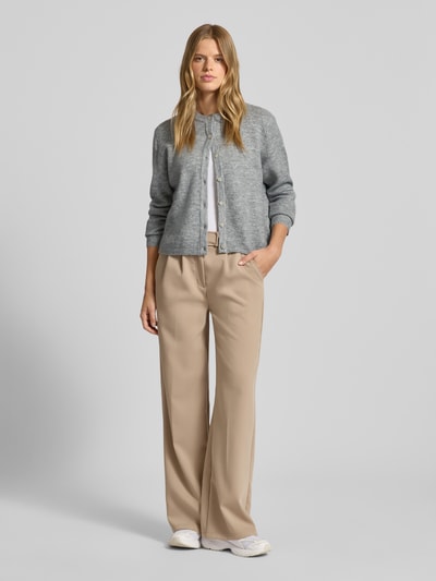 Only Kurtka z dzianiny o luźnym kroju z listwą guzikową model ‘SIMONI’ Średnioszary melanż 1