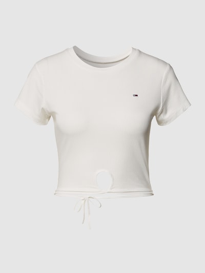 Tommy Jeans Cropped T-Shirt mit Schnürung Offwhite 2