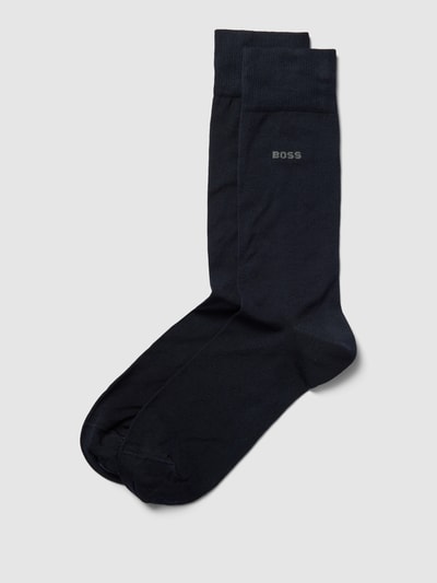 BOSS Socken mit Label-Print im 2er-Pack Dunkelblau 1