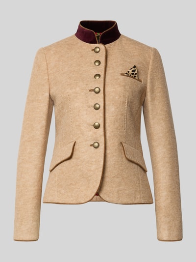 WHITE LABEL Slim Fit Blazer aus Woll-Mix mit Pattentaschen Sand 2