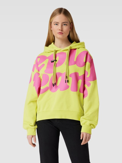 Replay Hoodie mit Label-Print Neon Gruen 4