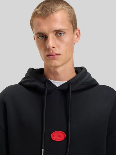 HUGO Oversized hoodie van katoenmix, model 'DILVANO' Zwart - 3