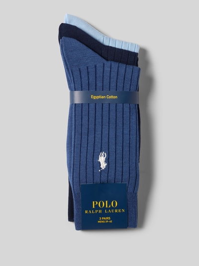 Polo Ralph Lauren Underwear Sokken met labelstitching in een set van 3 paar Blauw - 3