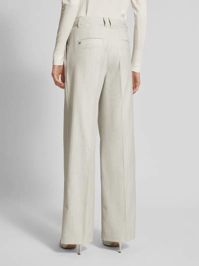 Marc Cain Wide fit broek met persplooien Ecru - 2