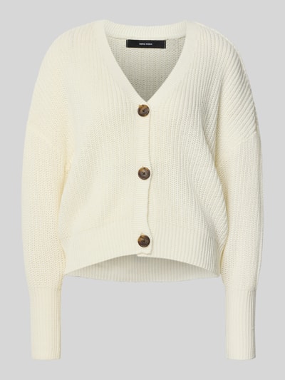 Vero Moda Regular fit gebreid jack met sierknopen, model 'LEA' Wit - 2