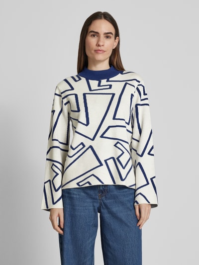 B.Young Gebreide pullover van viscosemix met opstaande kraag, model 'Miran' Offwhite - 4