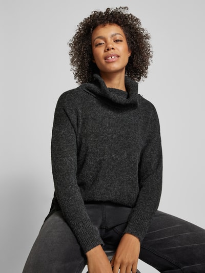 Vero Moda Pullover mit Wasserfall-Ausschnitt aus weichem Material-Mix Modell 'DOFFY' Metallic Black 3