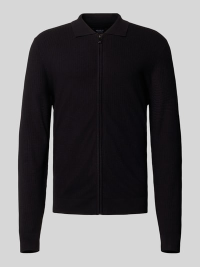 MCNEAL Kurtka o kroju slim fit z dzianiny z mieszanki wiskozy z wykładanym kołnierzem Czarny 2