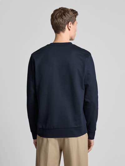 BOSS Sweatshirt met labelstitching, model 'Soleri' Marineblauw - 5