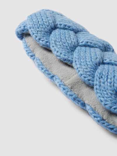 Seeberger Stirnband mit Zopfmuster Ozean Blau 2